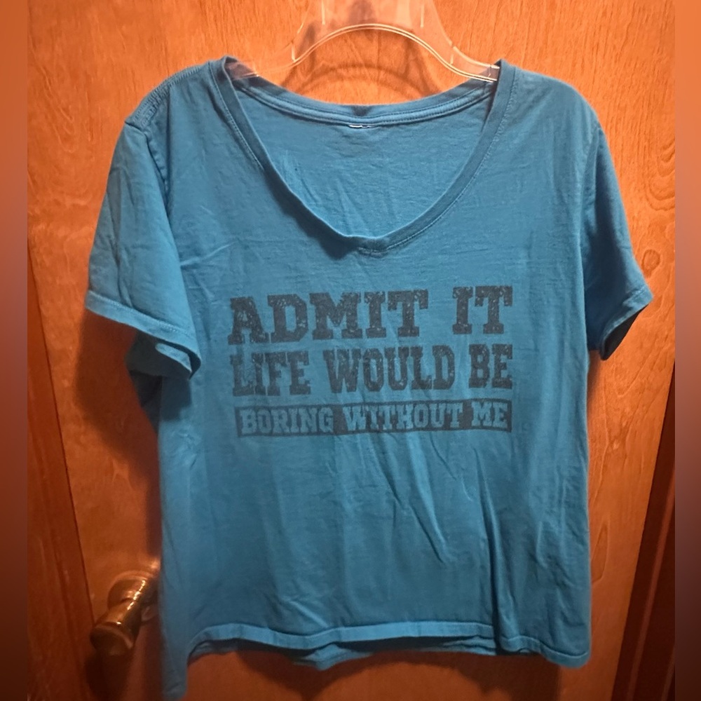 Blue Graphic Women's Top XXL